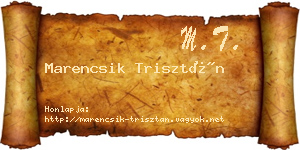 Marencsik Trisztán névjegykártya